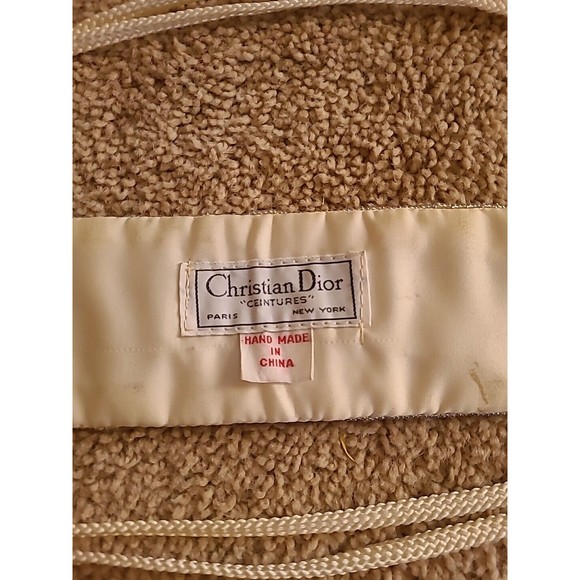 Christian DIOR CEINTURES  vintage hand beaded cream bridal cumberbund BELT SZ XS - Picture 2 of 13